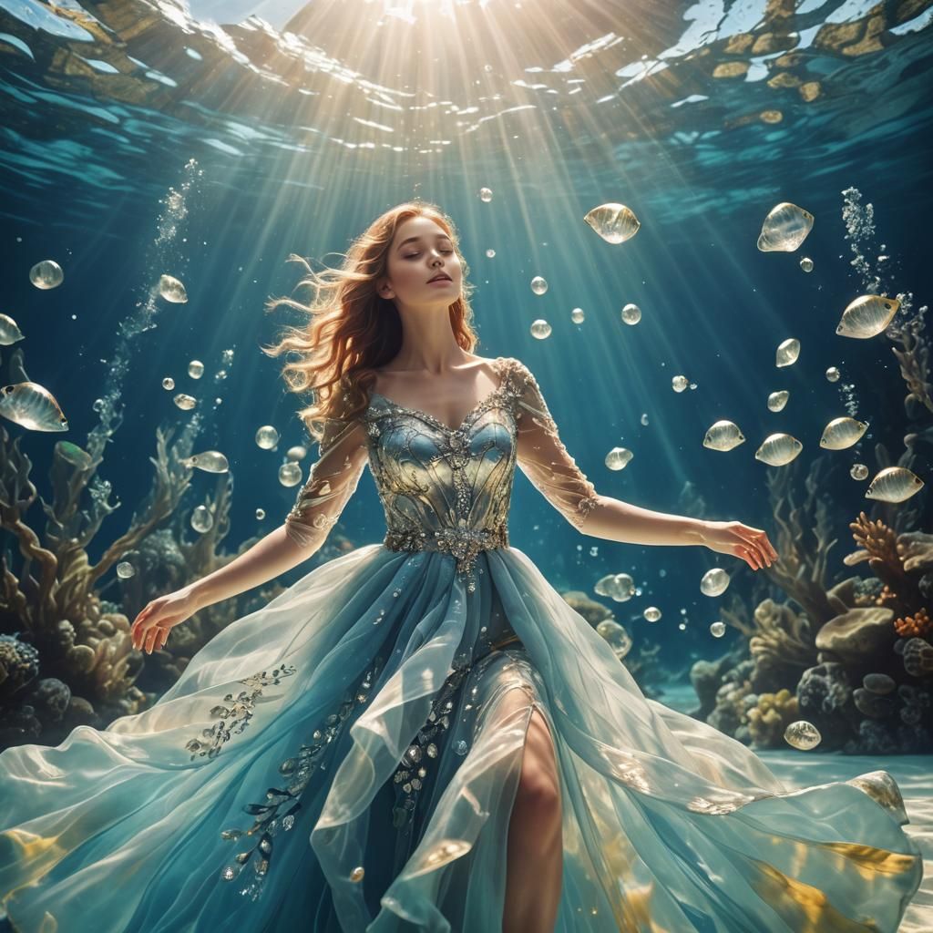 Underwater Sapphire and Diamond Dress Design