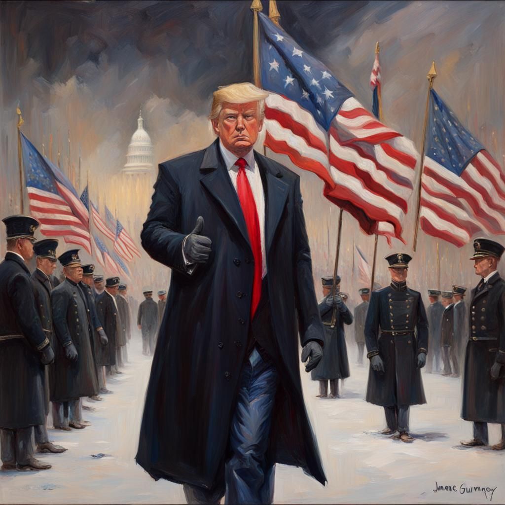 Donald Trump Portrait in Oil Painting Style