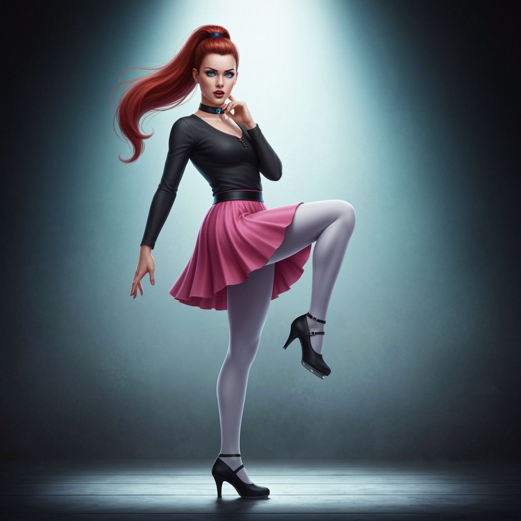Dramatic Tap Dancer in Fantasy Concept Art Style
