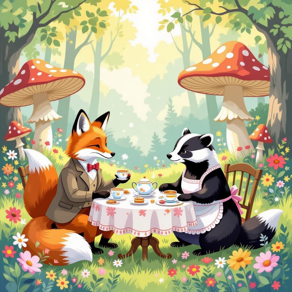 Woodland Creatures Tea Party in Enchanted Forest