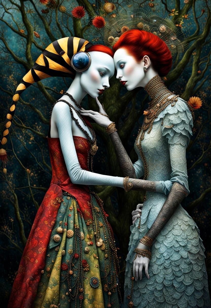 Surreal Restaurant Celebration with Exotic Aliens