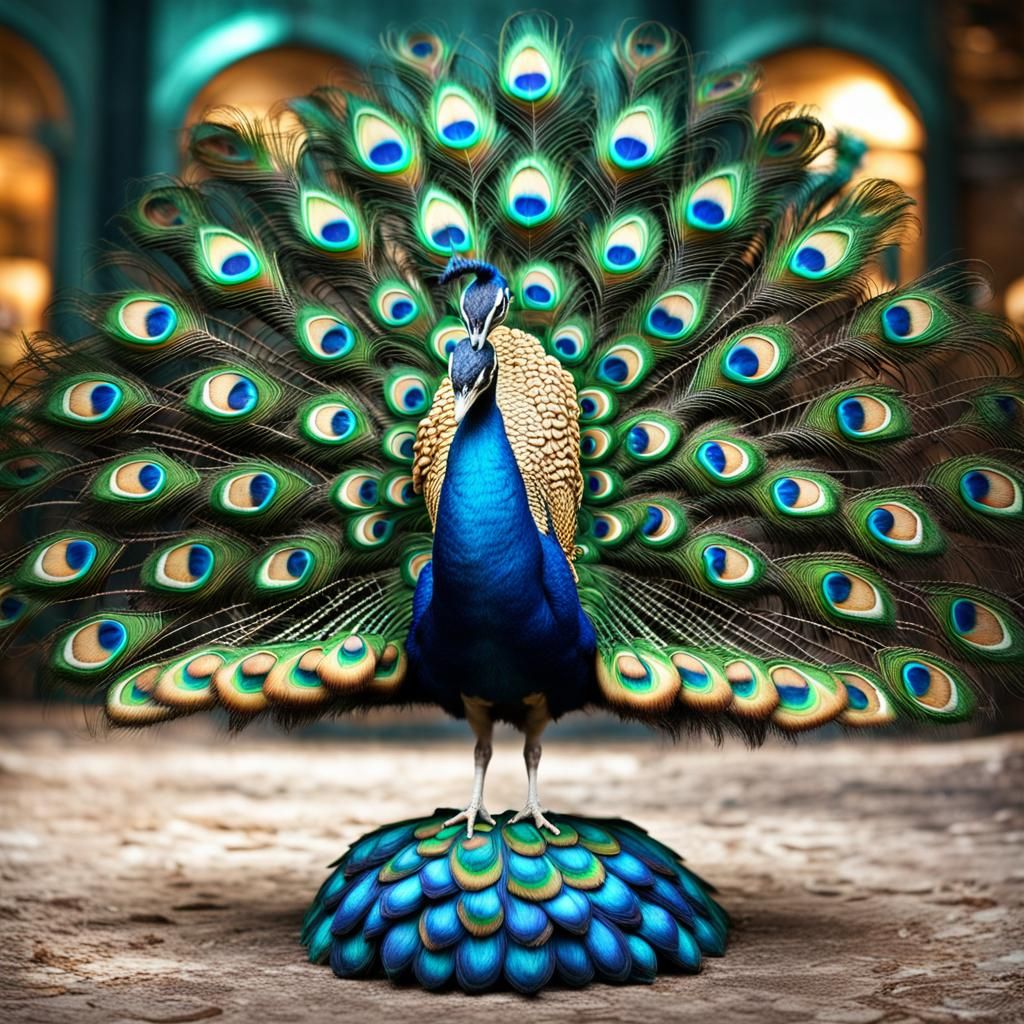 Cute Peacock Dessert in Hyperrealistic Style