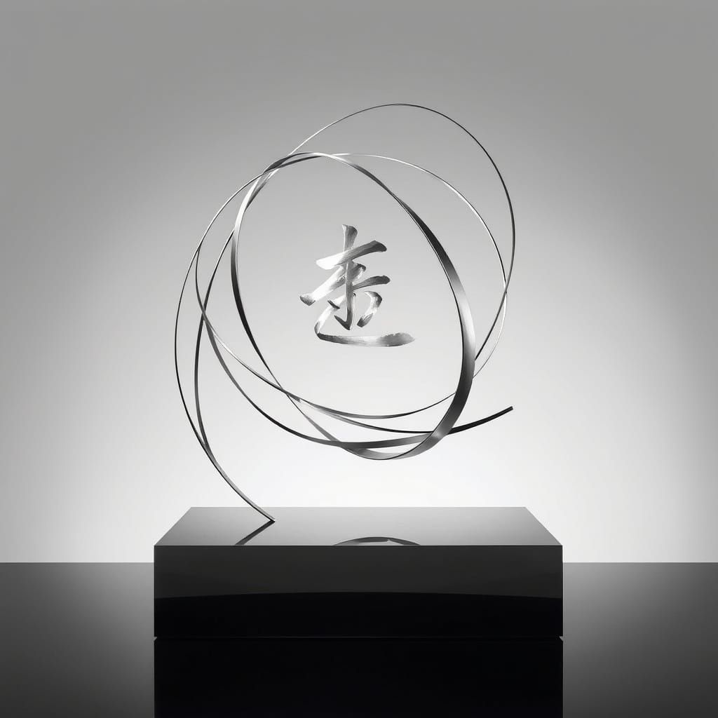 Kinetic Calligraphy Sculpture in Harmony
