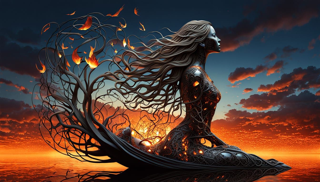 Surreal Woman of the Elements Picks Up Shattered Mirrors in ...