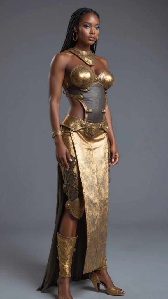 Warrior Goddess in Golden Armor