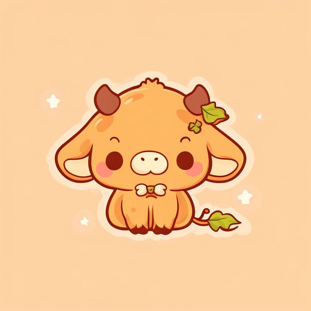 Kawaii Pumpkin Cow Digital Art
