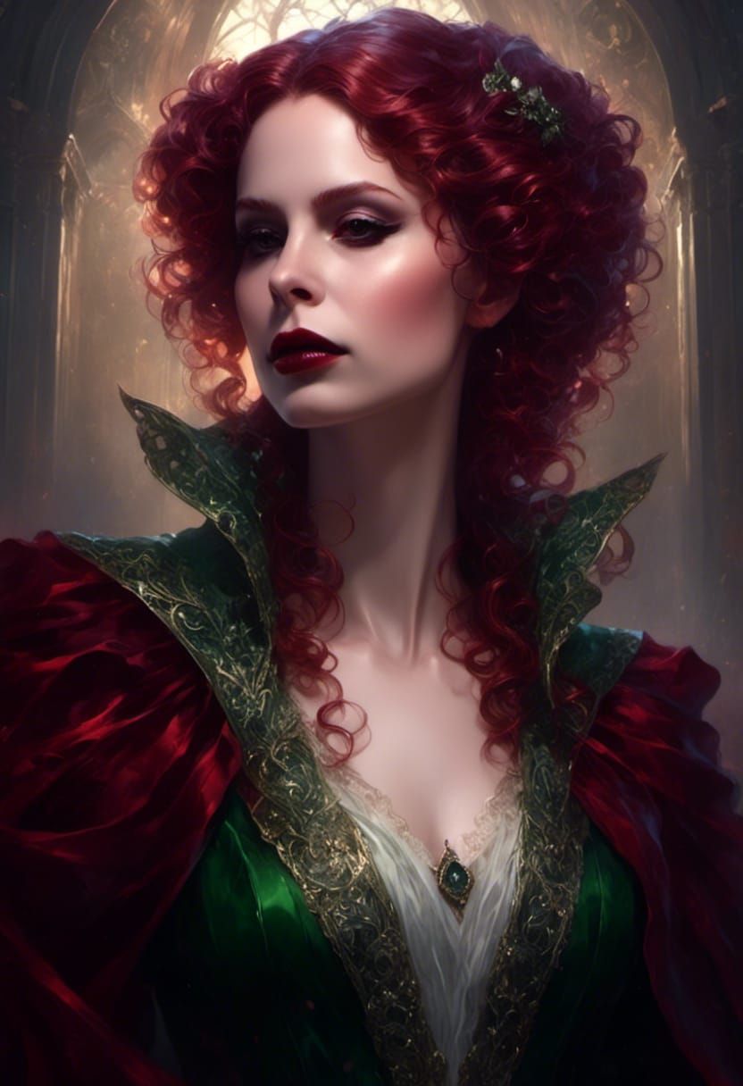 Victorian Vampire Portrait with Red Hair
