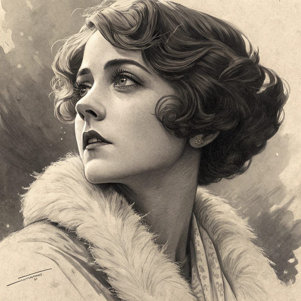 Belle Époque to Deco Portrait in Brutalist Style