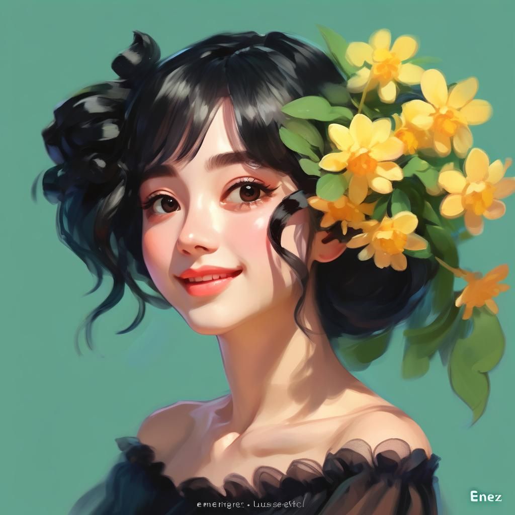 Lum as Anime Ballerina in Impressionistic Impasto Style