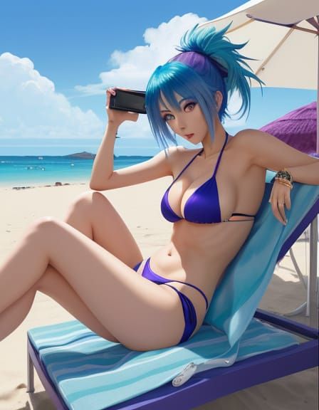 Stunning Anime Beach Babe