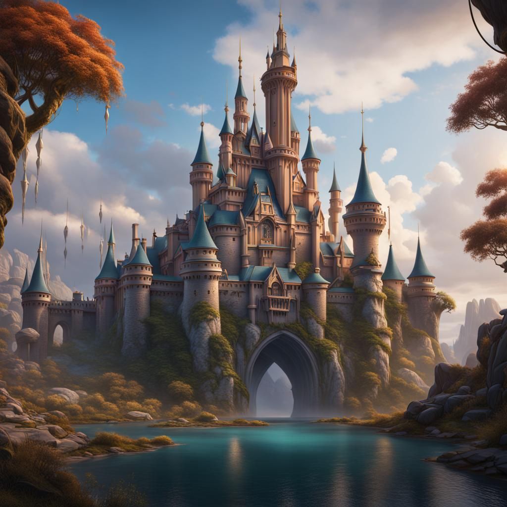 Fantastical Detailed Matte Painting in Deep Color