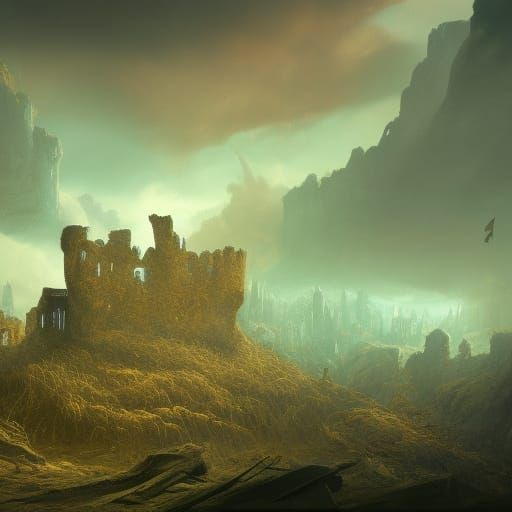 Ruined Castle as Detailed Matte Painting