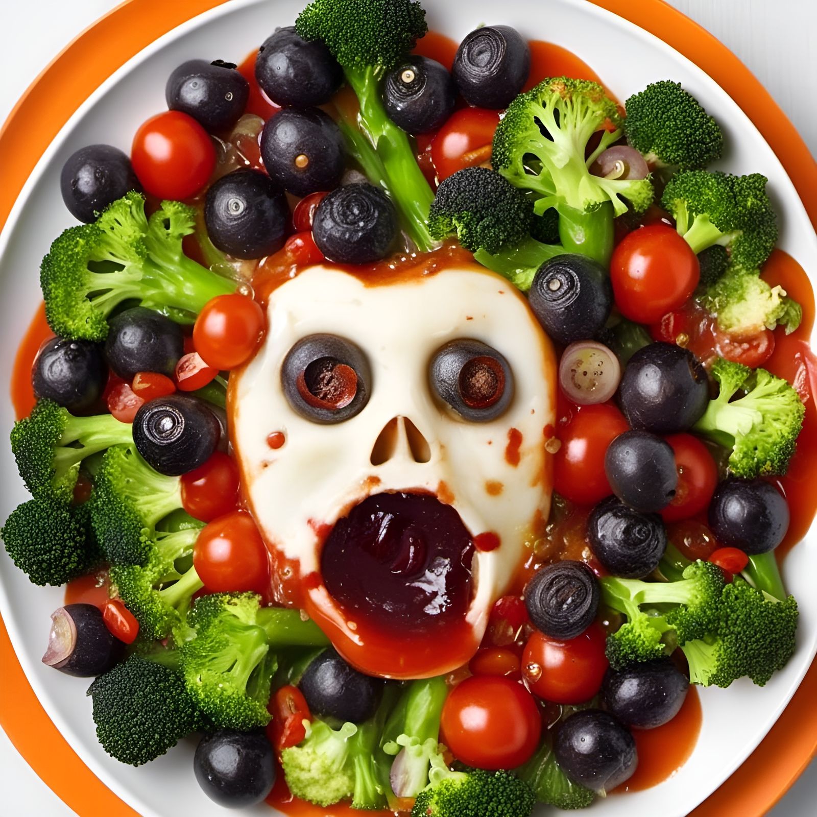 Gruesome Halloween Salad with Human Body Parts