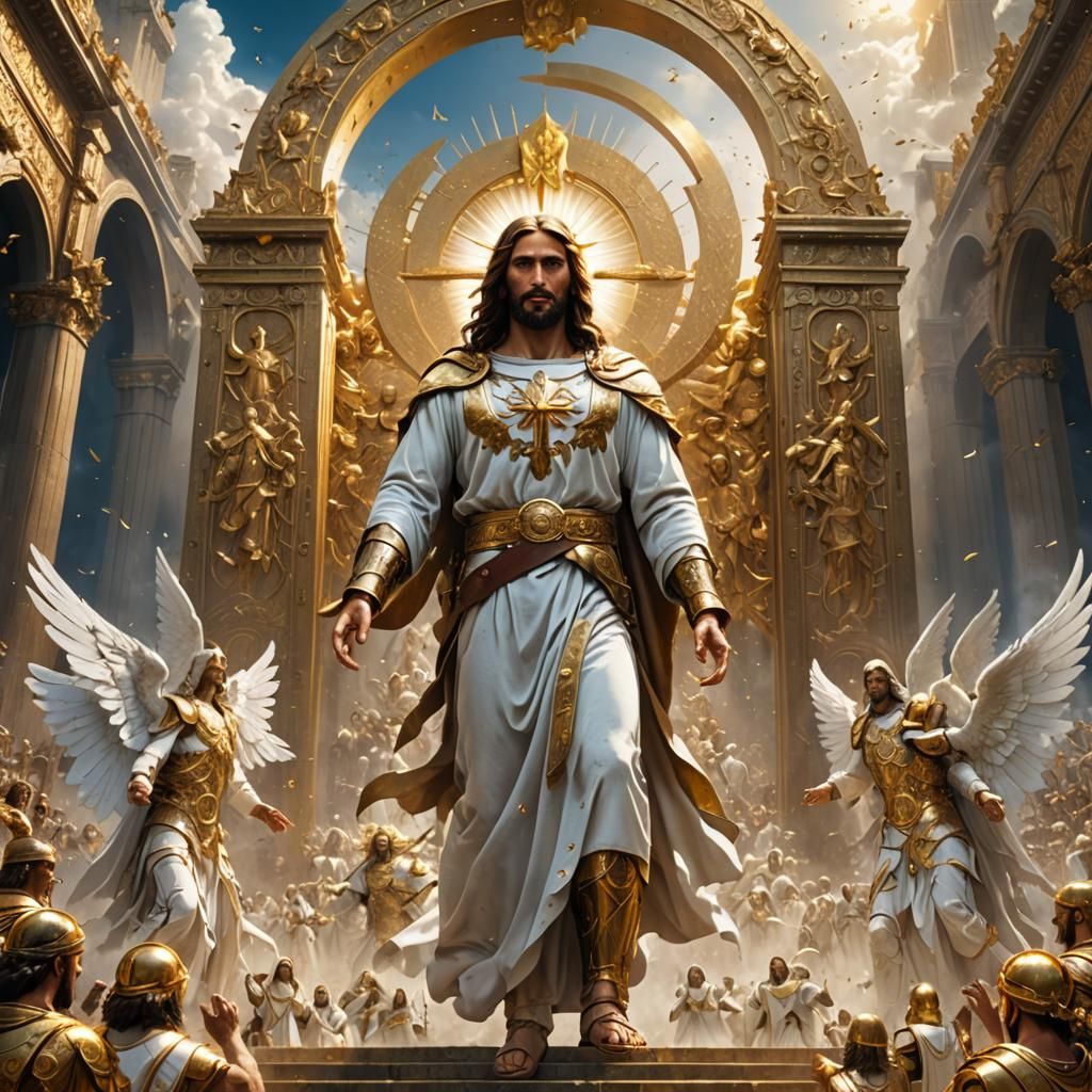 Jesus at Heaven's Gates with Angels