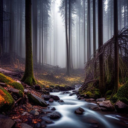 Hyperrealistic Enchanted Forest Scene