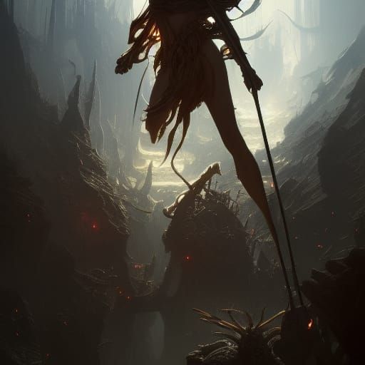 Styx: Dark Fantasy Art in Nouveau Style