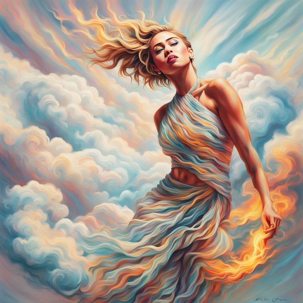 Abstract Cloud Dancer in Pastel Colors