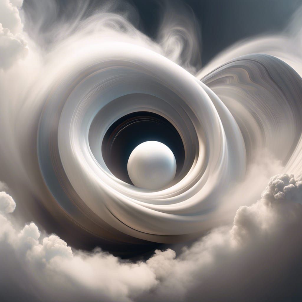 Hyperrealistic Planet and Galaxy Emanating White Smoke
