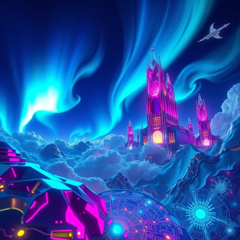 Ethereal Dreamscape of AI Subconscious in Vibrant, Surreal S...