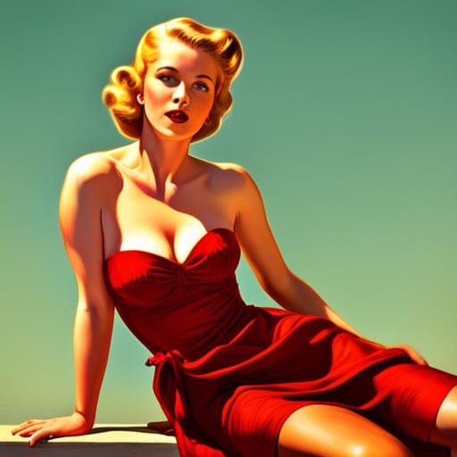 Classic Pinup Model in Vintage Style