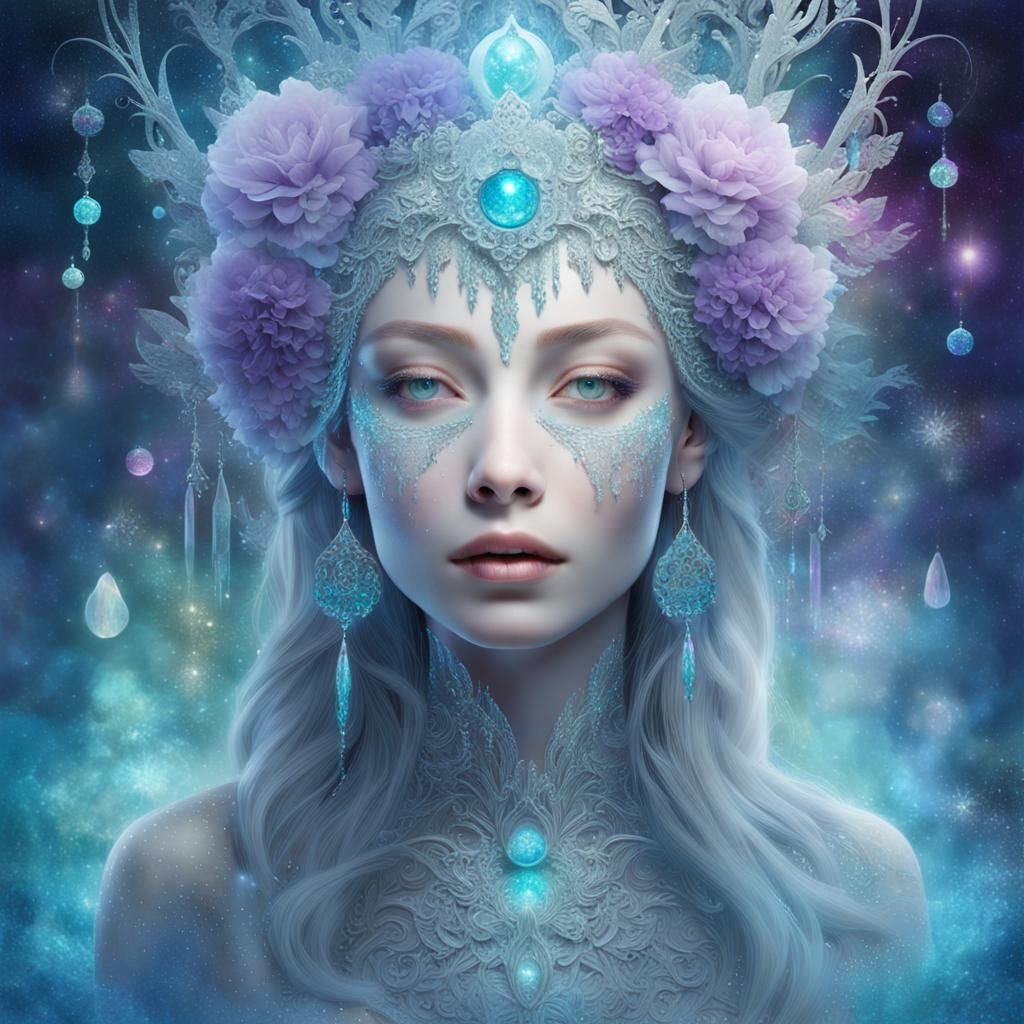 Ethereal Goddess in Aurora Dreamscape