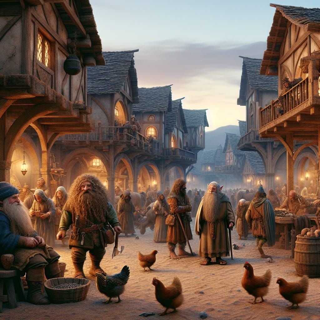 Bustling Medieval Desert Marketplace in Fantasy Setting