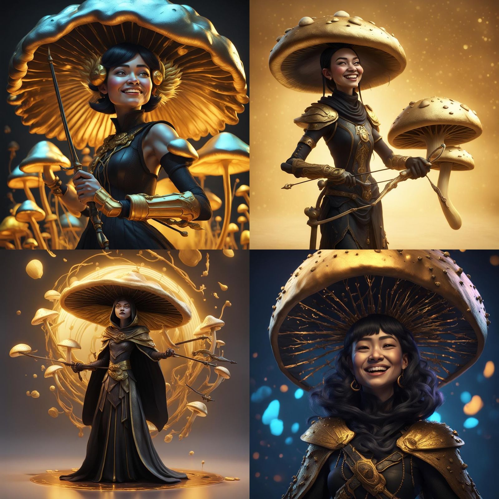 Ethereal Gothic Archer: 3D Digital Art