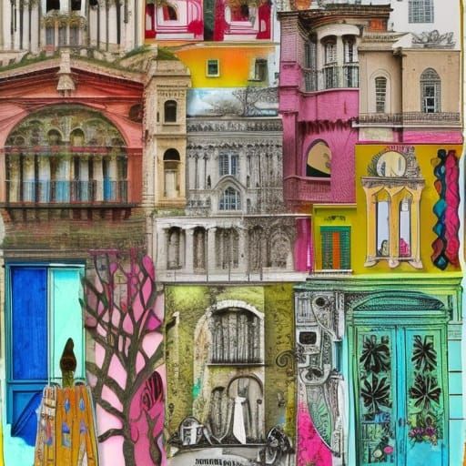 Palermo Spring Collage in Mixed Media