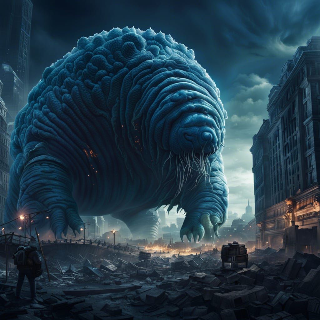 Apocalyptic Tardigrade Monster Destroys City: Concept Art