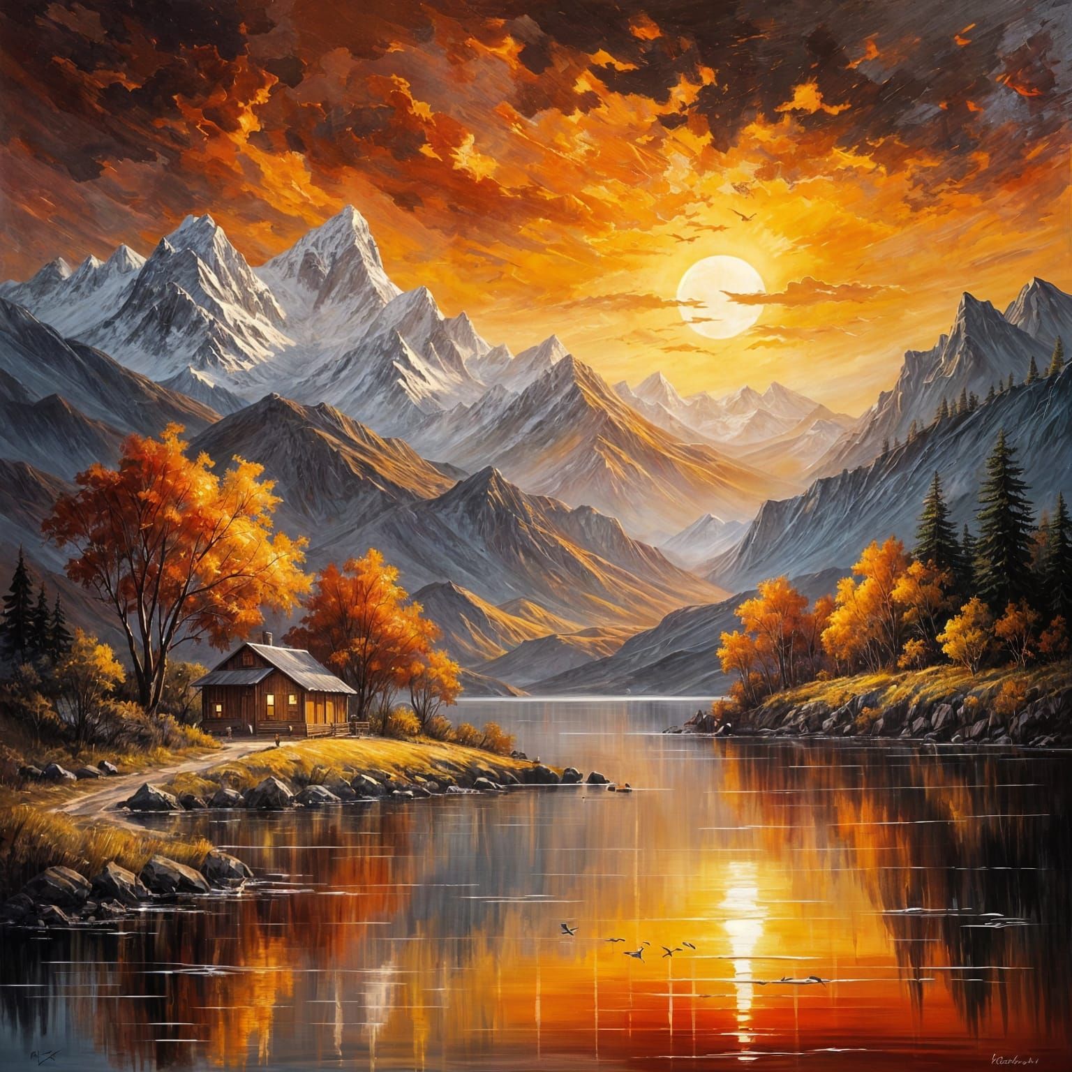 The fire evening of sky