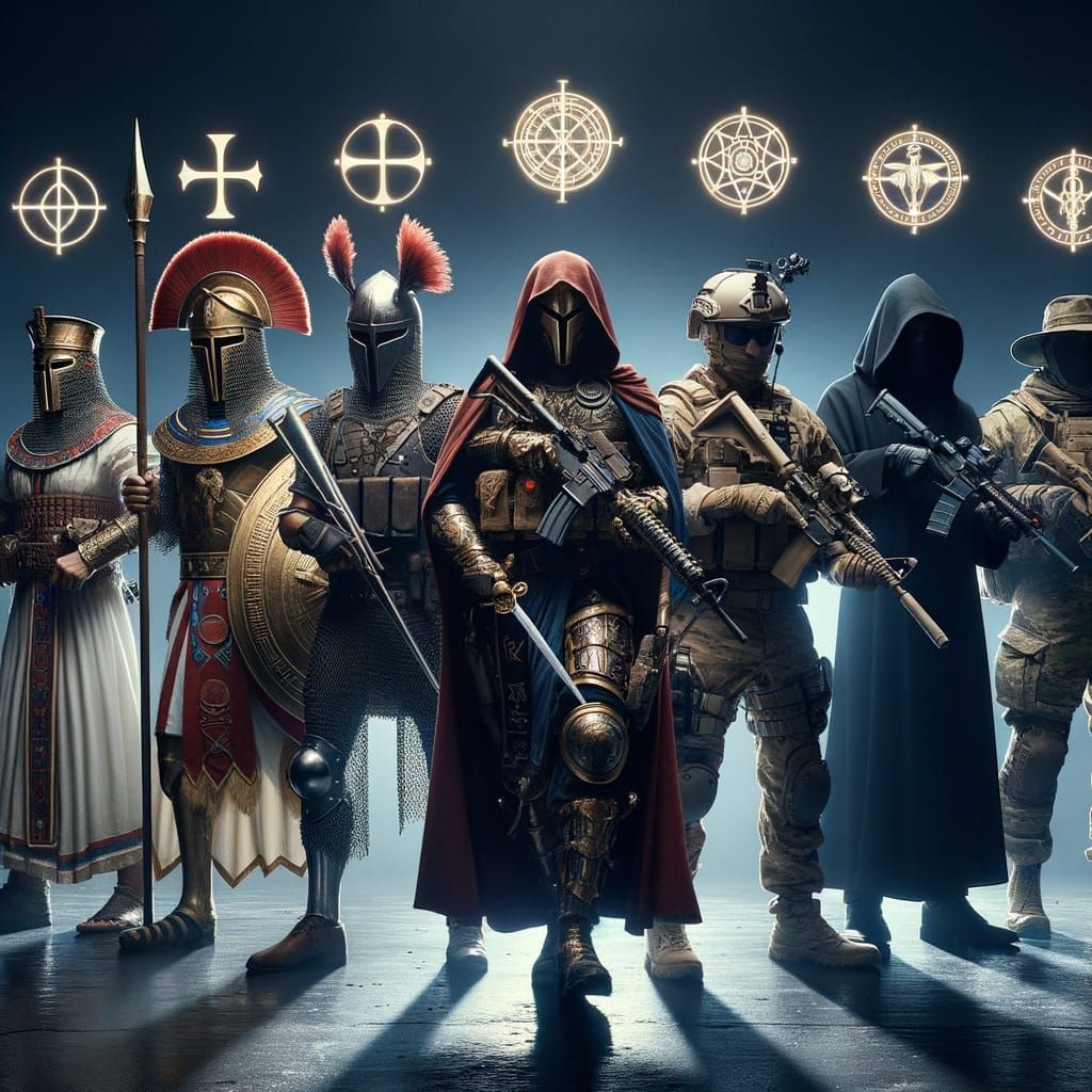 Elite Soldiers Through History in Heroic Poses