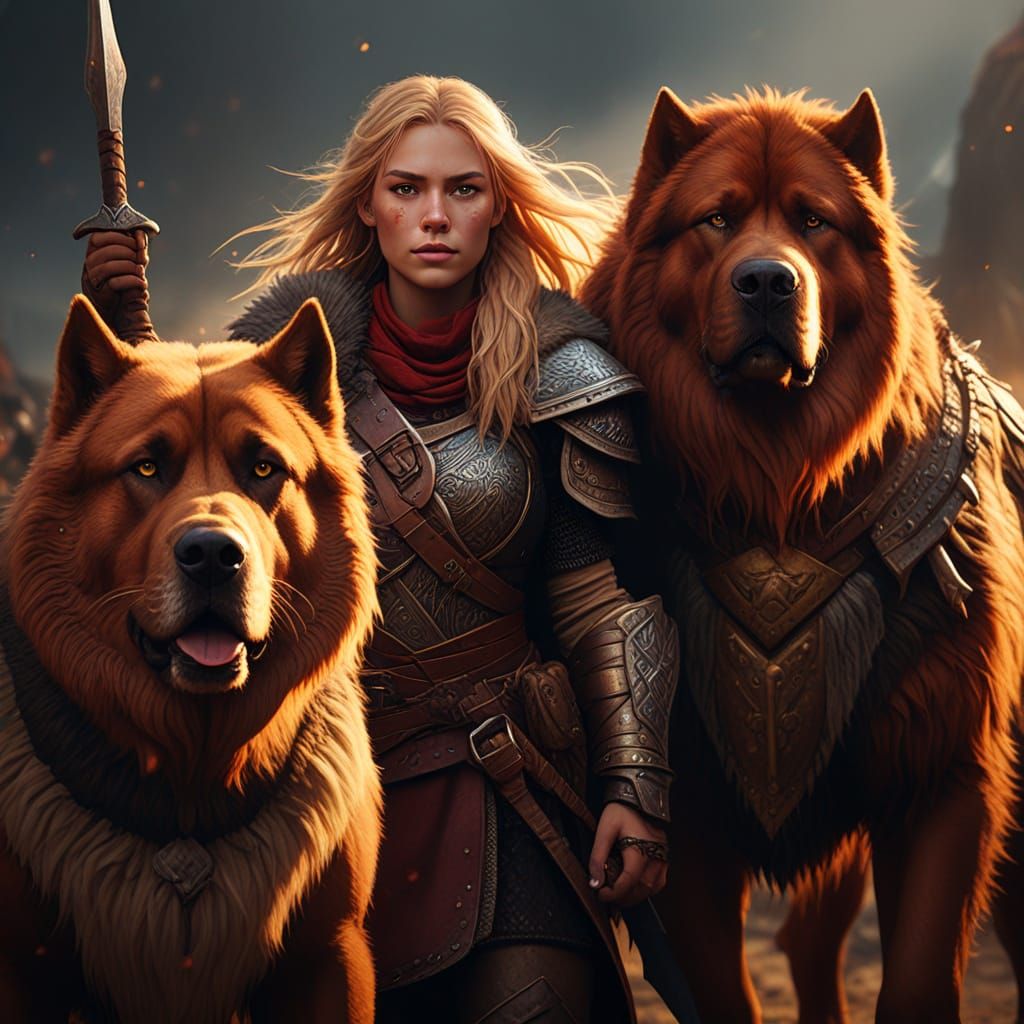 Red mastiffs, hunting with Vikings