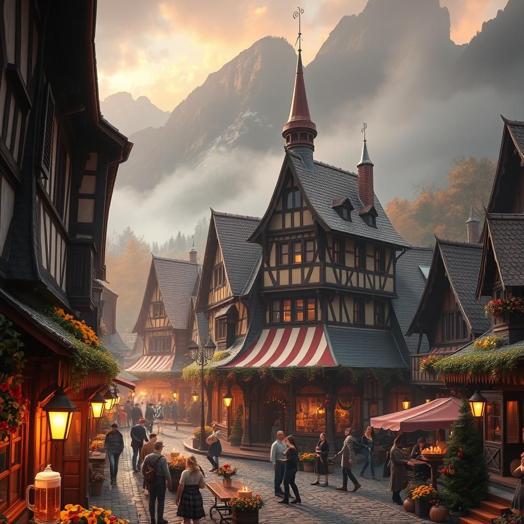 Oktoberfest in a Fantasy German Village