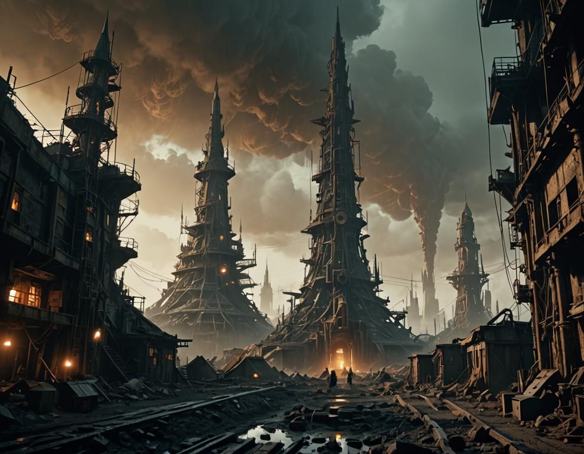 large underground chamber in a grim dark sci-fi setting, It ...