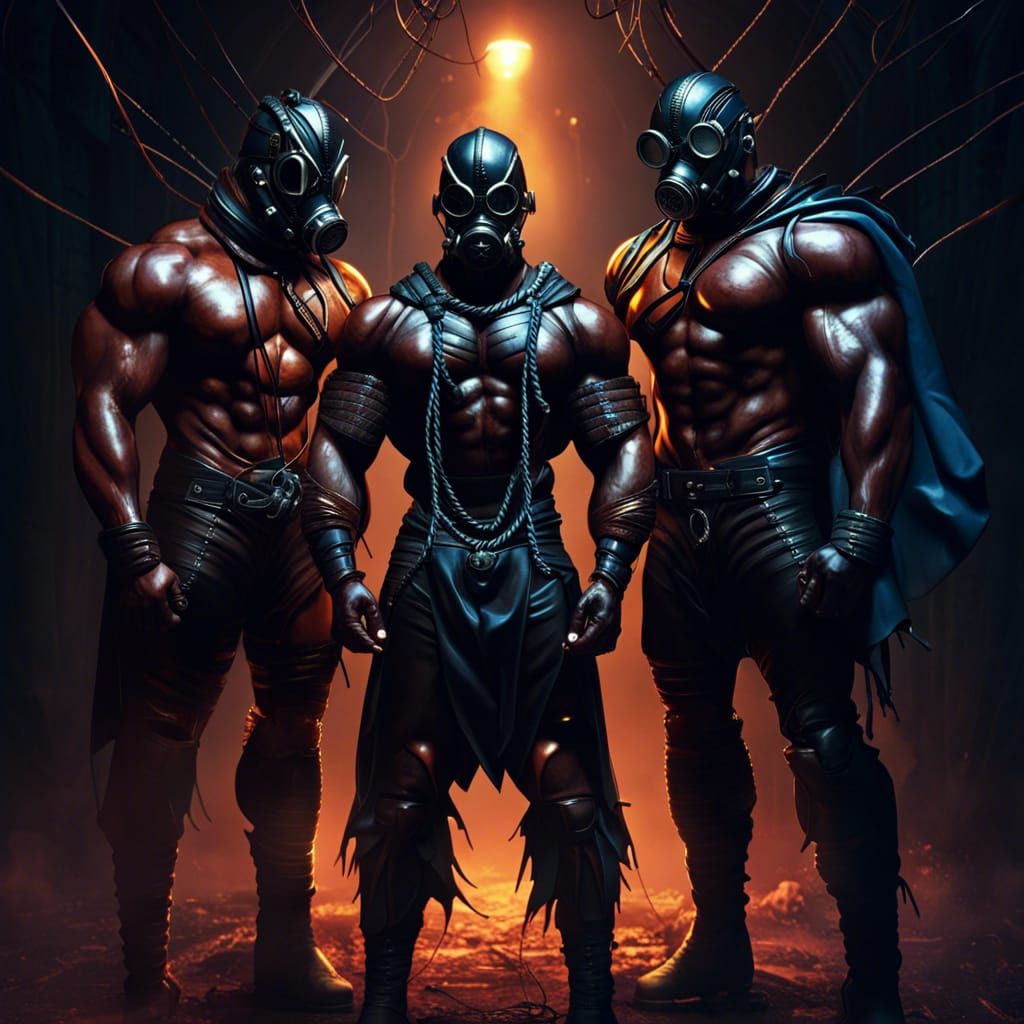 Superhero Dungeon: Men in Ropes, Detailed Matte Painting