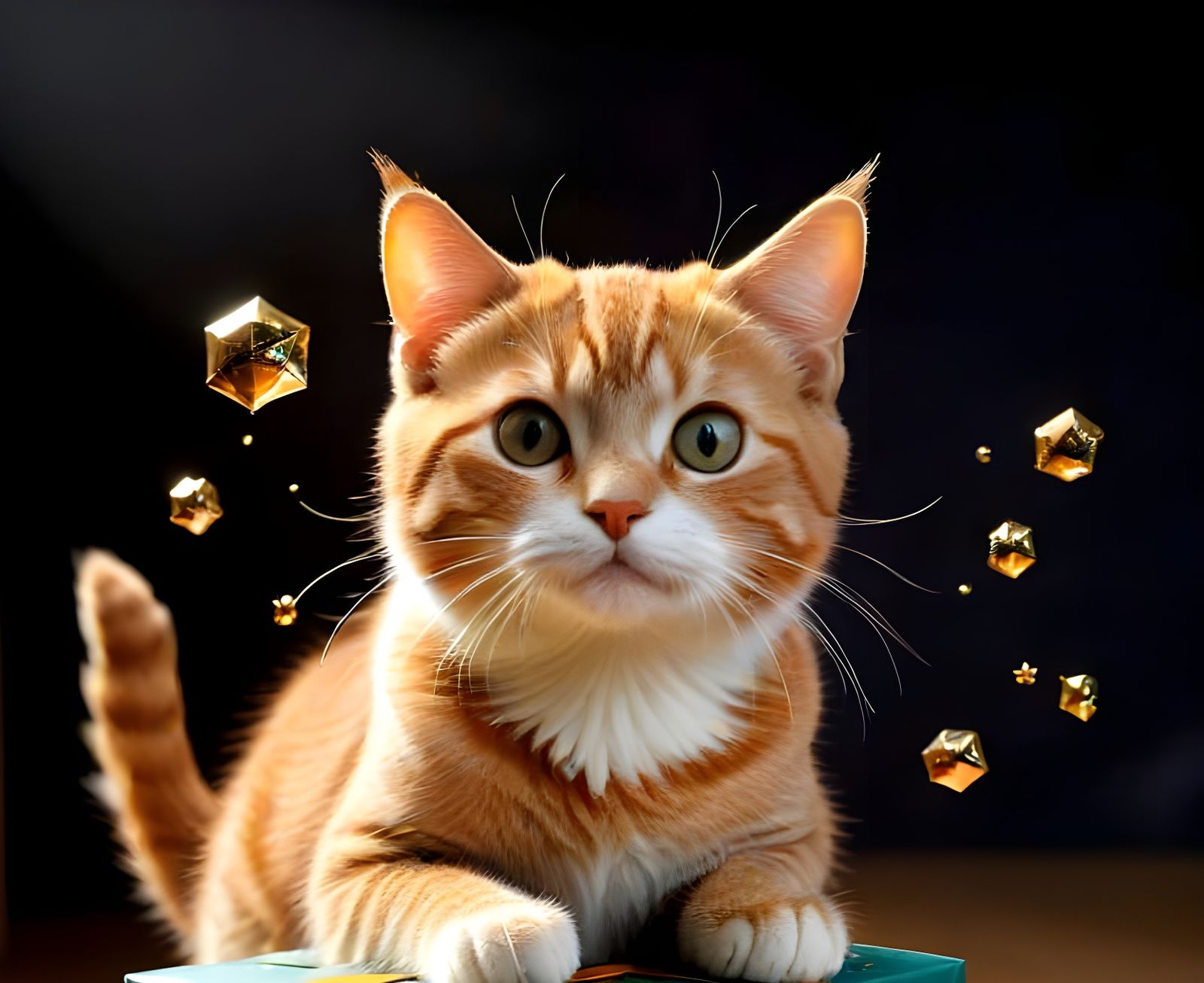 Majestic Feline Guardians in a Realm of Whimsy