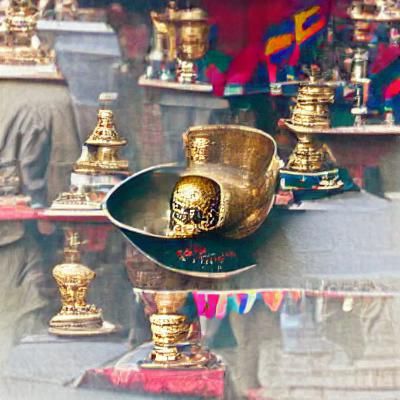 Ornate Kapala: A Tibetan Ritual Skull Cup