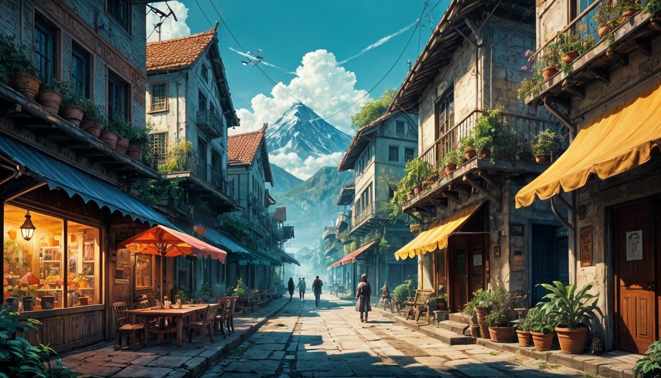 Vibrant Digital Comic Art in Multi-Panel Style