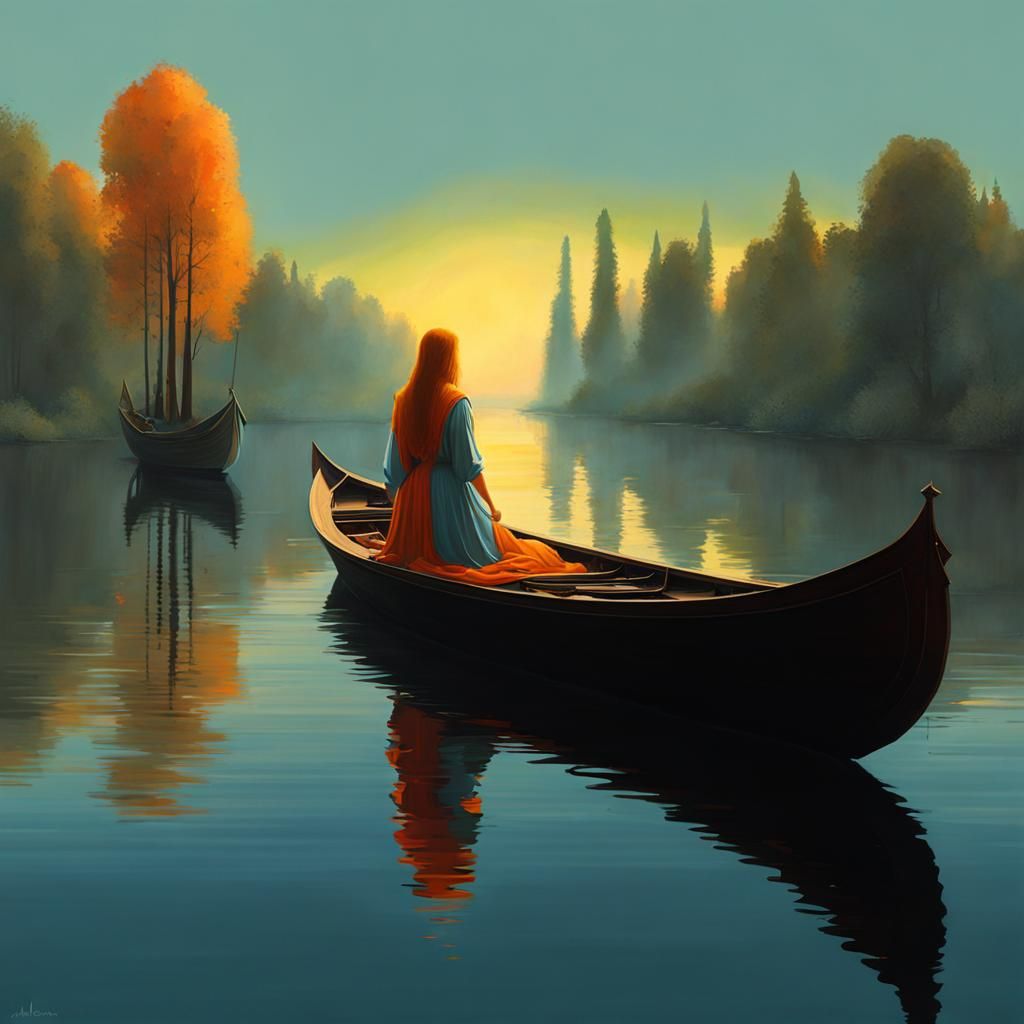 Lady of Shalott in Graphic Novel Style