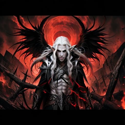 Scary Demonic Figure with Striking Red Eyes