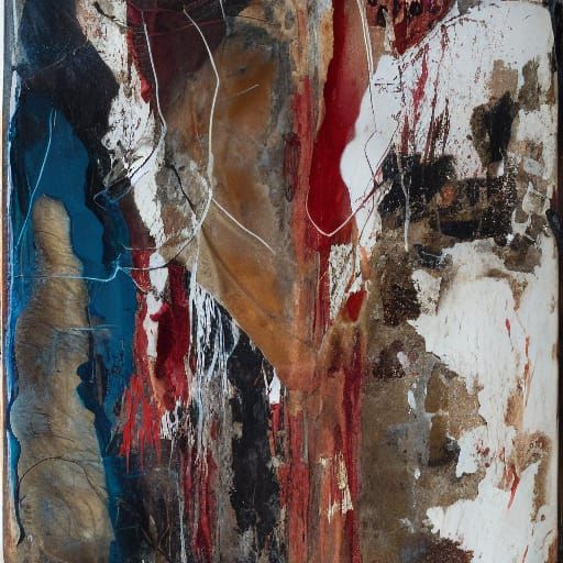 Textured Mixed-Media Art Inspired by Julian Schnabel