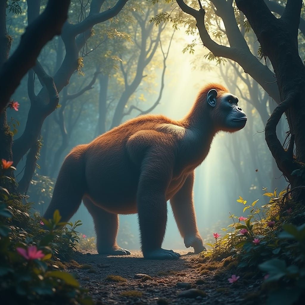 Heroic King Ape in Vibrant Jungle Realm