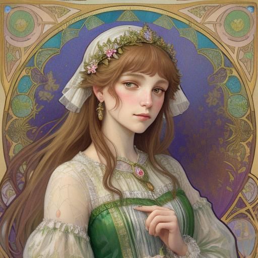 Regal Figure in Art Nouveau Style