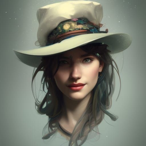 Detailed Portrait of The Hatter in Artstation Style