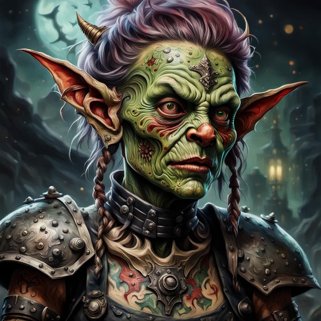 Goblin Tattoo Artist in Gothic Impressionist Style