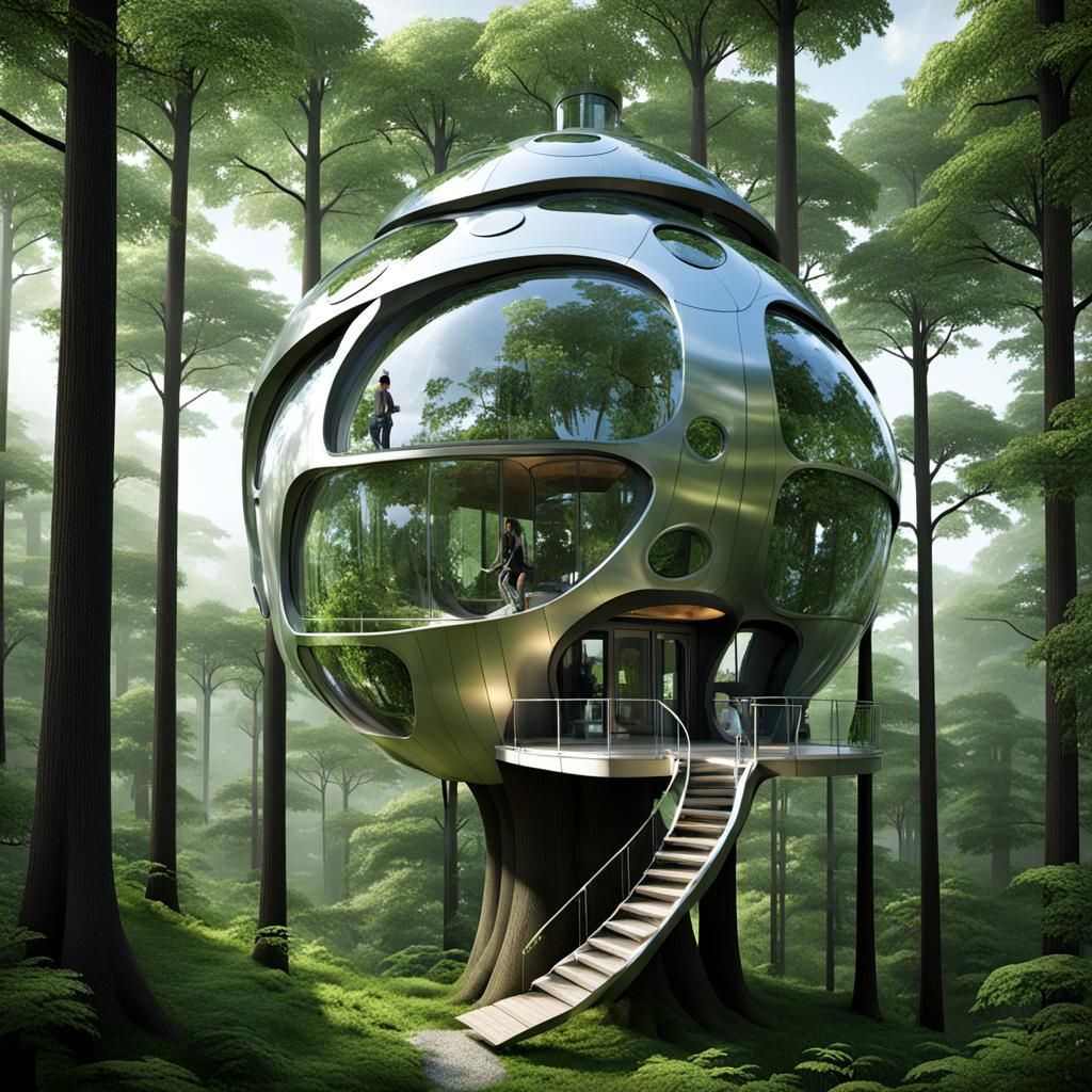 Futuristic Treehouse Concept for Hugo Award