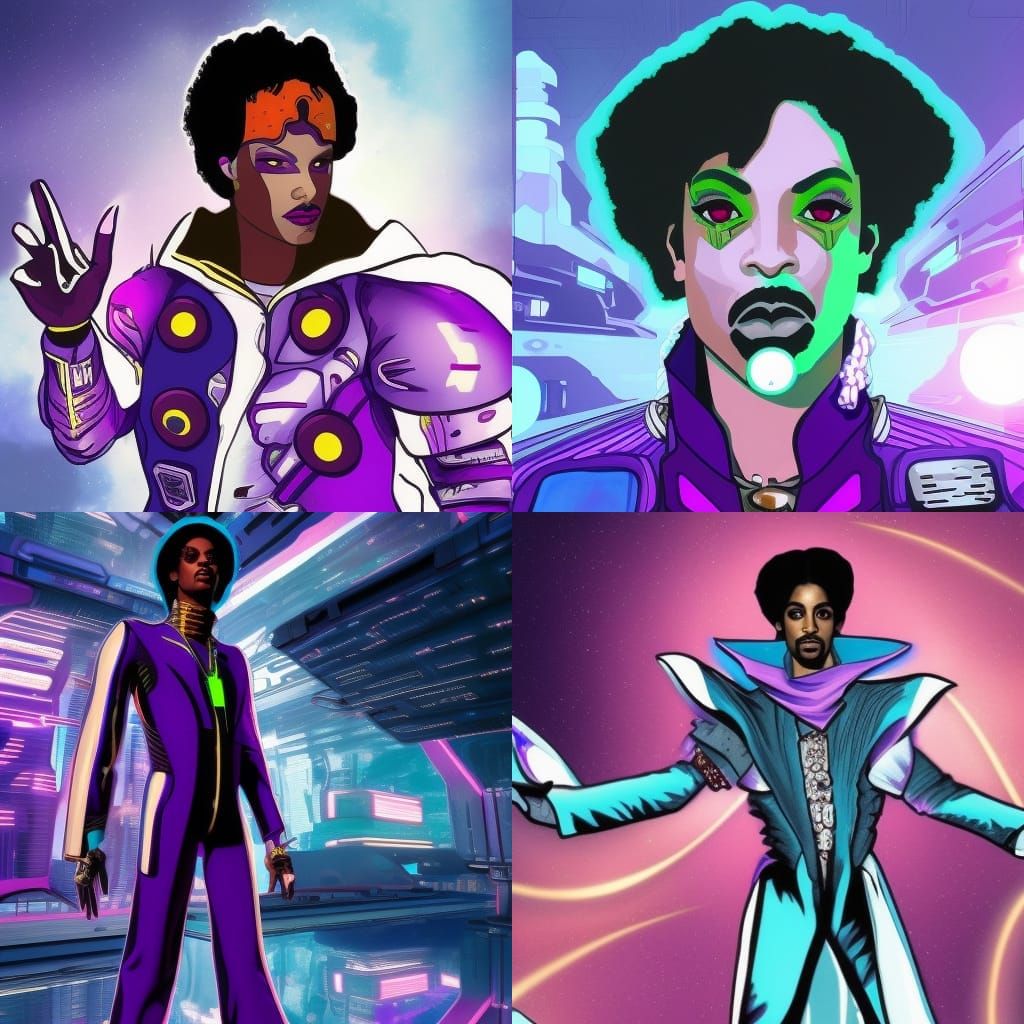 Prince in Cyberpunk Spaceship of the Future