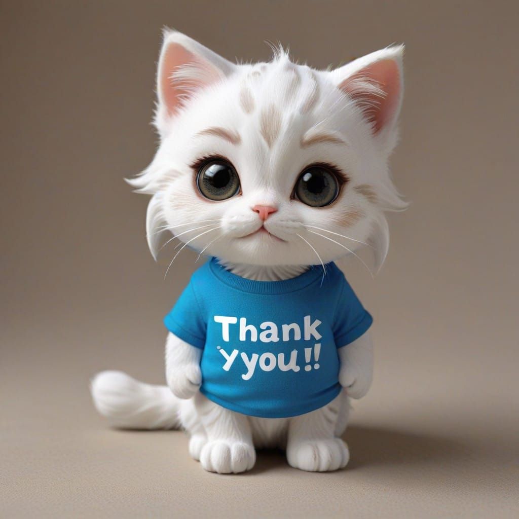 Chibi Kitten in Bold Typography