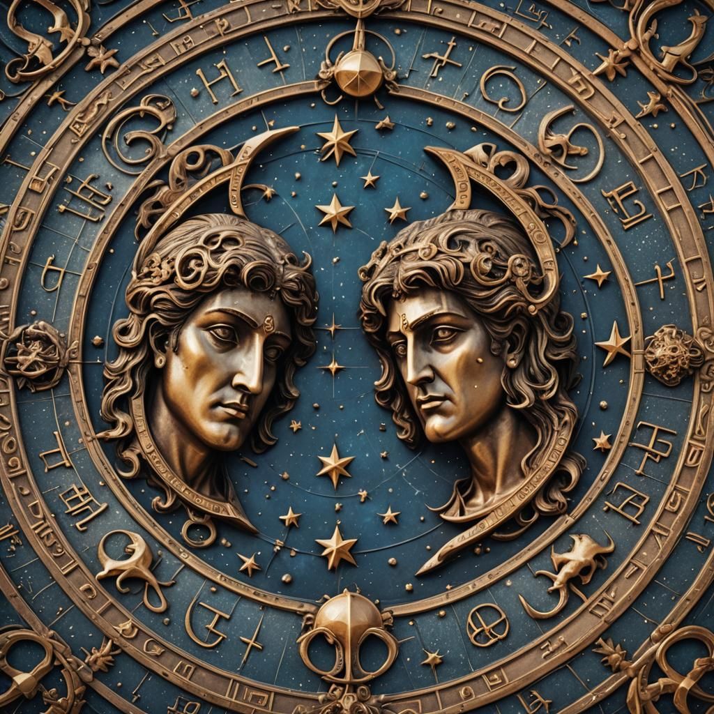 Hyperrealistic Gemini Sign in Horoscope