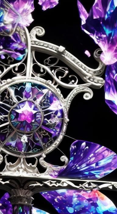 Multi chromatic Crystal holographic purple dome with hologra...